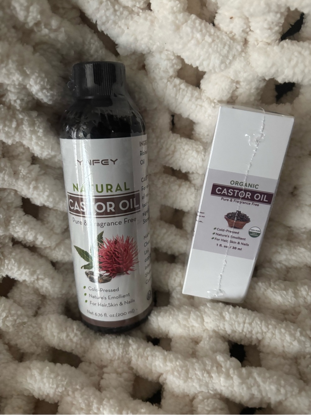 Natural Organic Castor Oil for Hair, Skin & Nails 2 bottles